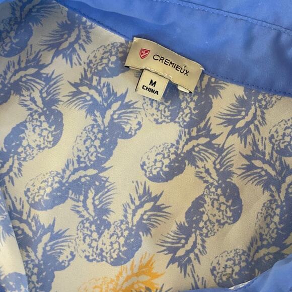 Cremieux Sleeveless Pineapple Print Button Down - Picture 2 of 5